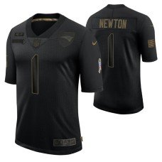 New England Patriots Cam Newton #1 Black Limited 2020 Salute To Service Jersey