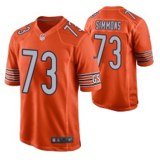 Chicago Bears Lachavious Simmons Alternate Game #73 Orange Jersey