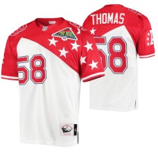 1994 Pro Bowl Kansas City Chiefs #58 Derrick Thomas White Red AFC Authentic Jersey