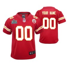 Custom Kansas City Chiefs Super Bowl LIV Youth Red Game Jersey