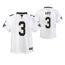 Youth New Orleans Saints #3 Wil Lutz White Nike Team Color Game Jersey