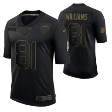 Los Angeles Chargers Mike Williams #81 Black 2020 Salute To Service Limited Jersey