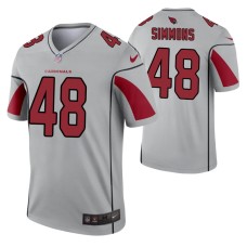 Men Isaiah Simmons Arizona Cardinals Jersey Silver Inverted Legend