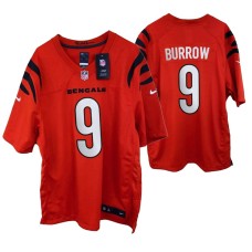 Cincinnati Bengals #9 Joe Burrow Game Orange Jersey