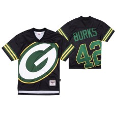 Green Bay Packers #42 Oren Burks Big Face Black Jersey