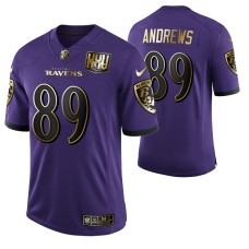 Ravens #89 Mark Andrews 25th Anniversary Purple Speed Machine Golden Limited Jersey