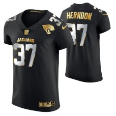 Men Jacksonville Jaguars Tre Herndon Golden Edition Black Elite Jersey