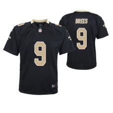 Youth New Orleans Saints #9 Drew Brees Black Nike Team Color Game Jersey