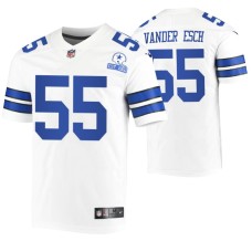 Men Dallas Cowboys Leighton Vander Esch 60th Anniversary White Limited Jersey