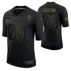 Custom No. 00 Minnesota Vikings Black Salute To Service 2020 Limited Jersey