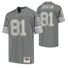 Calvin Johnson Detroit Lions Metal Replica Jersey Charcoal