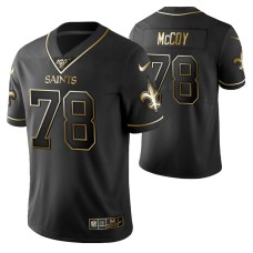 New Orleans Saints Erik McCoy 100th Season Jersey Black Gold Logo Edition