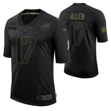 Buffalo Bills #17 Josh Allen Black 2020 Salute To Service Limited Jersey