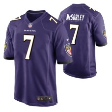 Baltimore Ravens Trace McSorley #7 Purple Game Jersey