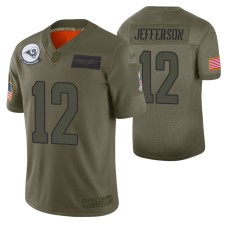 Rams Van Jefferson 2019 Salute to Service #12 Olive Limited Jersey