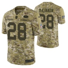 San Francisco 49ers #28 Jerick McKinnon Camo 2018 Salute to Service Jersey Men