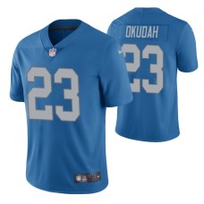 Detroit Lions Light Blue NO. 23 Jeff Okudah Vapor Untouchable Limited Jersey