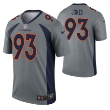 Men Dre'mont Jones Denver Broncos Jersey Gray Inverted Legend Edition