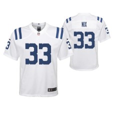 Youth Indianapolis Colts Roosevelt Nix Game #33 White Jersey