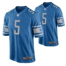 Men Detroit Lions #5 Matt Prater Blue Nike Game Jersey