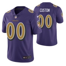 Men Baltimore Ravens #00 Custom Purple Nike color rush Limited Jersey