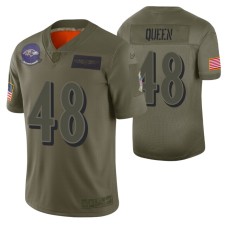 Ravens Patrick Queen 2019 Salute to Service #48 Olive Limited Jersey