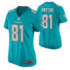 Women Miami Dolphins #81 Durham Smythe Aqua Nike Game Jersey