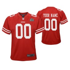 Custom San Francisco 49ers Super Bowl LIV Youth Scarlet Game Jersey