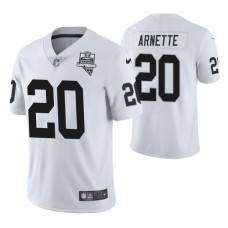 Las Vegas Raiders #20 Damon Arnette Inaugural Season White Vapor Limited Jersey