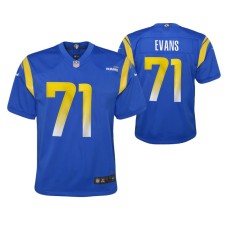 Youth Los Angeles Rams Bobby Evans Game #71 Royal Jersey