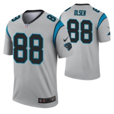 Men Greg Olsen Carolina Panthers Jersey Silver Inverted Legend Edition