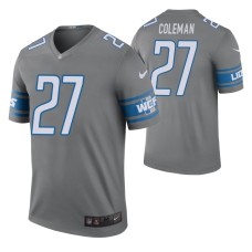 Detroit Lions Justin Coleman Men Steel Color Rush Legend Jersey