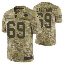 Green Bay Packers #69 David Bakhtiari Camo 2018 Salute to Service Jersey Men