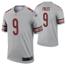 Men Nick Foles Chicago Bears Jersey Silver Inverted Legend Edition