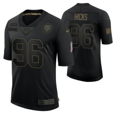 Chicago Bears #96 Akiem Hicks Black 2020 Salute To Service Limited Jersey