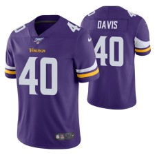 Men Minnesota Vikings Todd Davis Vapor Untouchable Limited Purple Jersey