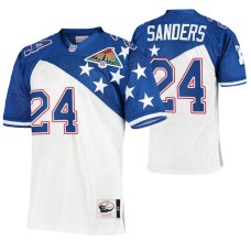 1994 Pro Bowl Atlanta Falcons #24 Deion Sanders White Blue NFC Authentic Jersey