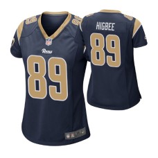 Women Los Angeles Rams #89 Tyler Higbee Navy Nike Game Jersey