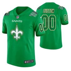 Men New Orleans Saints Custom Kelly Green St. Patrick Day Jersey