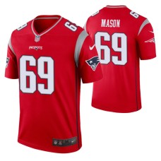 Men Shaq Mason New England Patriots Jersey Red Inverted Legend Edition