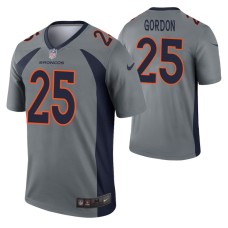 Men #25 Melvin Gordon Denver Broncos Gray Inverted Legend Jersey