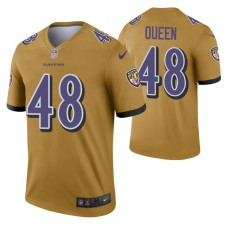 Baltimore Ravens Patrick Queen Inverted Legend #48 Gold Jersey