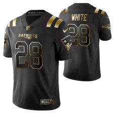 New England Patriots James White Golden Edition Black Jersey