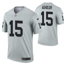 Men #15 Nelson Agholor Las Vegas Raiders Silver Inverted Legend Jersey