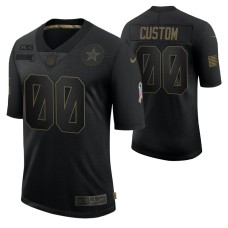 Dallas Cowboys #00 Custom Black 2020 Salute To Service Limited Jersey