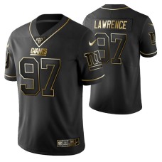 New York Giants Dexter Lawrence 100th Season Jersey Black Gold Logo Edition