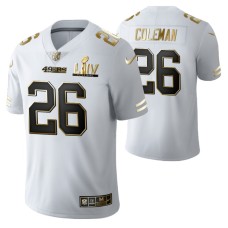 Tevin Coleman San Francisco 49ers Super Bowl LIV White Vapor Limited Golden Edition Jersey