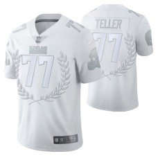 Cleveland Browns #77 Wyatt Teller Vapor Limited White Platinum Jersey