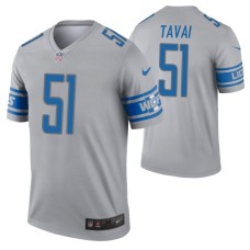 Men Jahlani Tavai Detroit Lions Jersey Gray Inverted Legend Edition