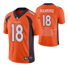 Denver Broncos #Peyton Manning Limited Edition Orange Career Highlight Jersey